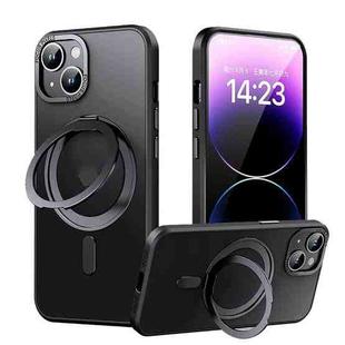 For iPhone 14 360 Rotating MagSafe Magnetic Skin Feel Phone Case(Black)