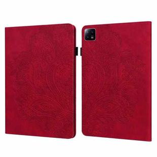 For Xiaomi Pad 6 / Pad 6 Pro Peacock Embossed Pattern Leather Tablet Case(Red)