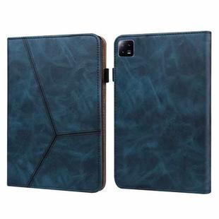 For Xiaomi Pad 6 / Pad 6 Pro Embossed Striped Leather Tablet Case(Blue)