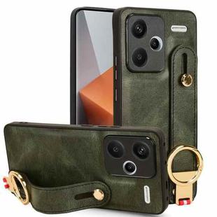 For Xiaomi Redmi Note 13 Pro+ Wristband Leather Back Phone Case(Green)