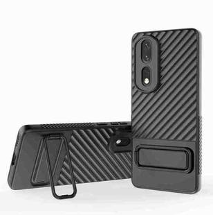 For Honor 80 Pro 5G Wavy Texture TPU Phone Case with Lens Film(Black)