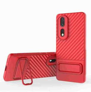 For Honor 80 Pro 5G Wavy Texture TPU Phone Case with Lens Film(Red)