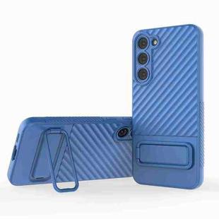 For Samsung Galaxy S23+ 5G Wavy Texture TPU Phone Case with Lens Film(Blue)