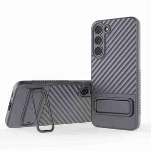 For Samsung Galaxy S23+ 5G Wavy Texture TPU Phone Case with Lens Film(Grey)