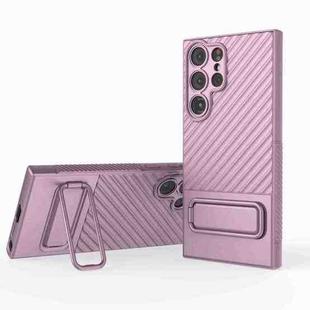 For Samsung Galaxy S23 Ultra 5G Wavy Texture TPU Phone Case with Lens Film(Purple)