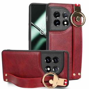 For OnePlus 11R 5G Wristband Leather Back Phone Case(Red)