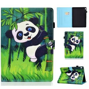 For Lenovo Tab M10 HD TB-X505F Colored Drawing Stitching Horizontal Flip Leather Case, with Holder & Card Slots & Sleep / Wake-up Function(Panda)