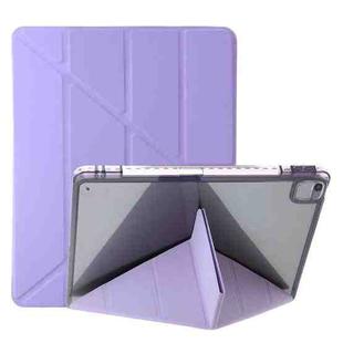 For iPad Air / Air 2 / 9.7 2018 / 2017 Clear Acrylic Deformation Leather Tablet Case(Purple)