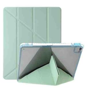 For iPad Air / Air 2 / 9.7 2018 / 2017 Clear Acrylic Deformation Leather Tablet Case(Green)