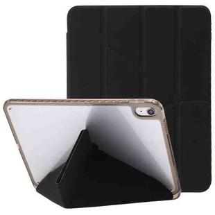 For iPad 10th Gen 10.9 2022 Clear Acrylic Deformation Leather Tablet Case(Black)