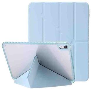 For iPad 10th Gen 10.9 2022 Clear Acrylic Deformation Leather Tablet Case(Ice Blue)