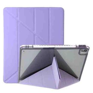 For iPad 10th Gen 10.9 2022 Clear Acrylic Deformation Leather Tablet Case(Purple)