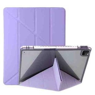 For iPad Pro 11 2022 / 2021 / 2020 Clear Acrylic Deformation Leather Tablet Case(Purple)