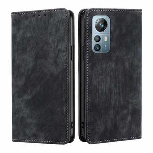 For Blackview A85 RFID Anti-theft Brush Magnetic Leather Phone Case(Black)