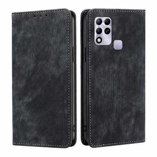 For Infinix Hot 11 Russian Version RFID Anti-theft Brush Magnetic Leather Phone Case(Black)