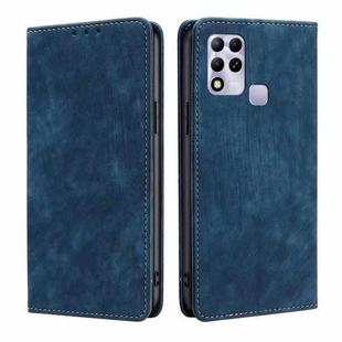 For Infinix Hot 11 Russian Version RFID Anti-theft Brush Magnetic Leather Phone Case(Blue)