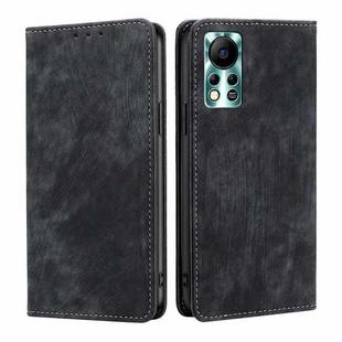 For Infinix Hot 11s NFC RFID Anti-theft Brush Magnetic Leather Phone Case(Black)