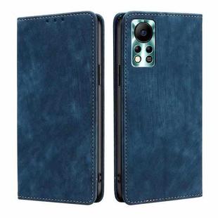 For Infinix Hot 11s NFC RFID Anti-theft Brush Magnetic Leather Phone Case(Blue)