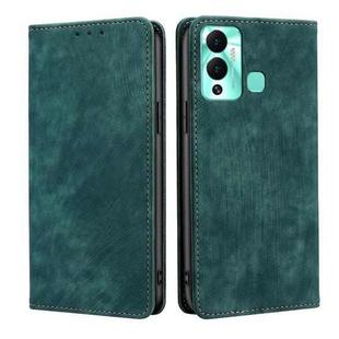 For Infinix Hot 12 Play RFID Anti-theft Brush Magnetic Leather Phone Case(Green)
