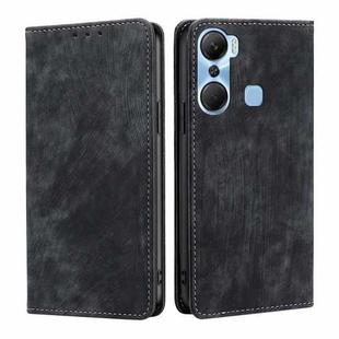 For Infinix Hot 12 Pro RFID Anti-theft Brush Magnetic Leather Phone Case(Black)