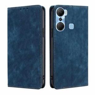 For Infinix Hot 12 Pro RFID Anti-theft Brush Magnetic Leather Phone Case(Blue)