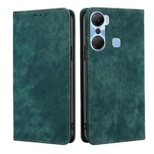 For Infinix Hot 12 Pro RFID Anti-theft Brush Magnetic Leather Phone Case(Green)