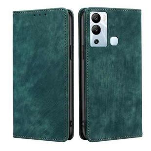 For Infinix Hot 12i RFID Anti-theft Brush Magnetic Leather Phone Case(Green)