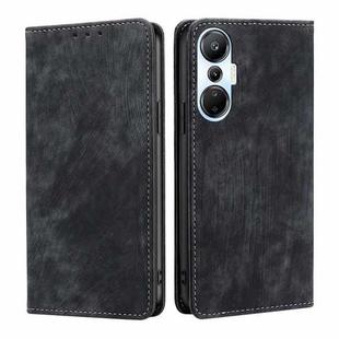 For Infinix Hot 20S RFID Anti-theft Brush Magnetic Leather Phone Case(Black)