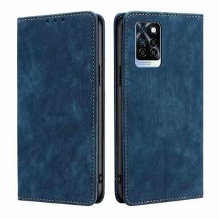 For Infinix Note 10 Pro RFID Anti-theft Brush Magnetic Leather Phone Case(Blue)