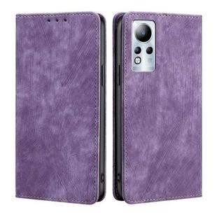 For Infinix Note 11 RFID Anti-theft Brush Magnetic Leather Phone Case(Purple)