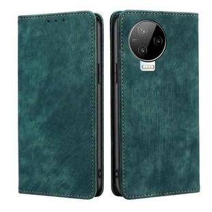 For Infinix Note 12 2023 / Note 12 Pro 4G RFID Anti-theft Brush Magnetic Leather Phone Case(Green)