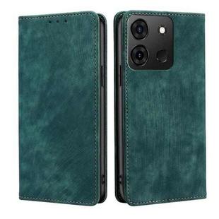 For Infinix Smart 7 RFID Anti-theft Brush Magnetic Leather Phone Case(Green)