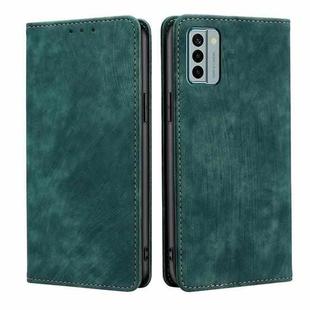 For Nokia G22 RFID Anti-theft Brush Magnetic Leather Phone Case(Green)