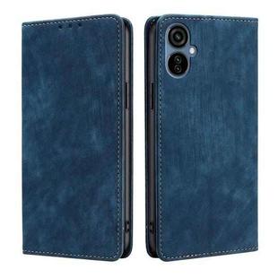 For Tecno Camon 19 Neo RFID Anti-theft Brush Magnetic Leather Phone Case(Blue)