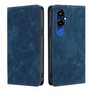 For Tecno Pova 4 Pro RFID Anti-theft Brush Magnetic Leather Phone Case(Blue)