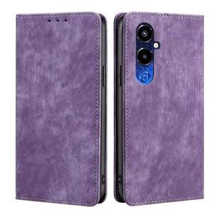 For Tecno Pova 4 Pro RFID Anti-theft Brush Magnetic Leather Phone Case(Purple)
