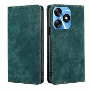For Tecno Spark 10 4G RFID Anti-theft Brush Magnetic Leather Phone Case(Green)