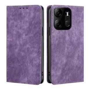 For Tecno Spark Go 2023 RFID Anti-theft Brush Magnetic Leather Phone Case(Purple)
