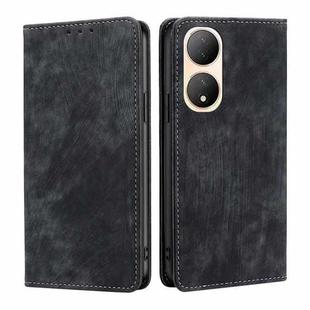 For vivo Y100 5G RFID Anti-theft Brush Magnetic Leather Phone Case(Black)