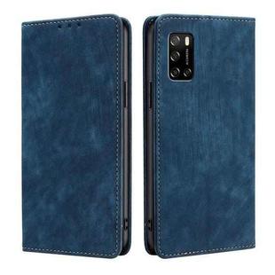 For Rakuten Big S RFID Anti-theft Brush Magnetic Leather Phone Case(Blue)