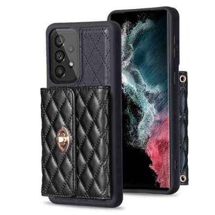 For Samsung Galaxy A53 5G Horizontal Metal Buckle Wallet Rhombic Leather Phone Case(Black)