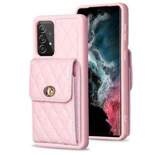 For Samsung Galaxy A52 4G / 5G Vertical Wallet Rhombic Leather Phone Case(Pink)