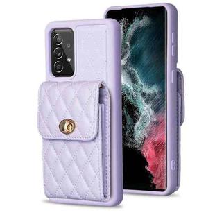 For Samsung Galaxy A52 4G / 5G Vertical Wallet Rhombic Leather Phone Case(Purple)