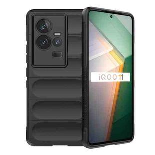 For vivo iQOO 11 5G Magic Shield TPU + Flannel Phone Case(Black)