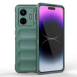 For Realme GT Neo 5 5G Magic Shield TPU + Flannel Phone Case(Dark Green)
