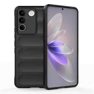 For vivo S16e 5G Magic Shield TPU + Flannel Phone Case(Black)