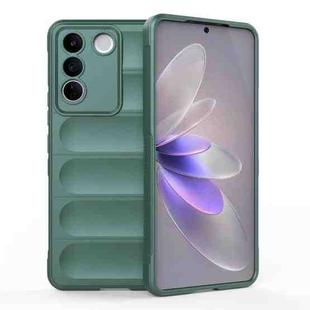 For vivo S16e 5G Magic Shield TPU + Flannel Phone Case(Dark Green)