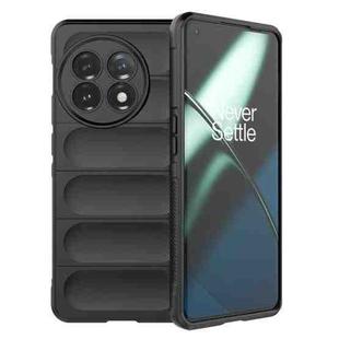 For OnePlus 11 5G Magic Shield TPU + Flannel Phone Case(Black)