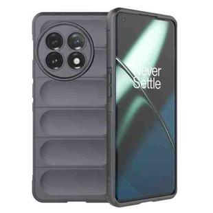 For OnePlus 11 5G Magic Shield TPU + Flannel Phone Case(Dark Grey)