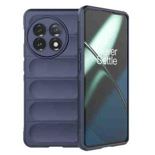 For OnePlus 11 5G Magic Shield TPU + Flannel Phone Case(Dark Blue)